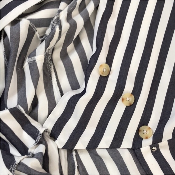 BB DAKOTA 4 Set Sail Stripe Midi Dress In Navy - Picture 16 of 16